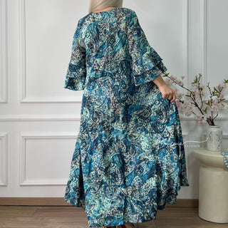 A-Linien-Kleid mit Rüschenärmeln