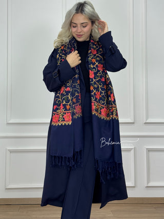 Stola brodată cu model floral