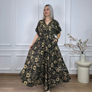 Maxikleid mit elastischer Taille
