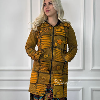 Nepalesische gefütterte lange Strickjacke