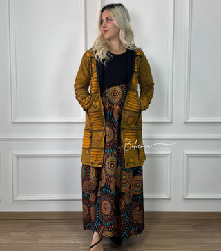 Nepalesische gefütterte lange Strickjacke