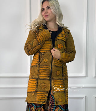 Nepalesische gefütterte lange Strickjacke