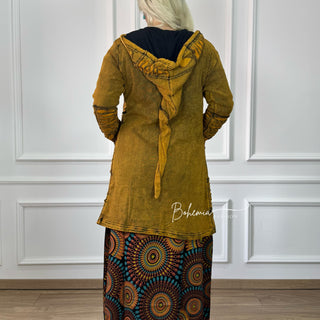 Nepalesische gefütterte lange Strickjacke