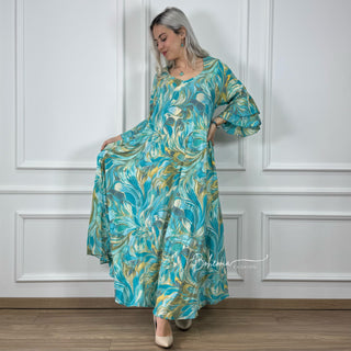 A-Linien-Kleid mit Rüschenärmeln