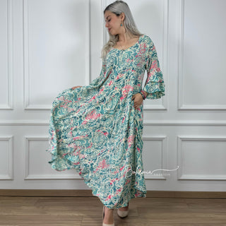 A-Linien-Kleid mit Rüschenärmeln