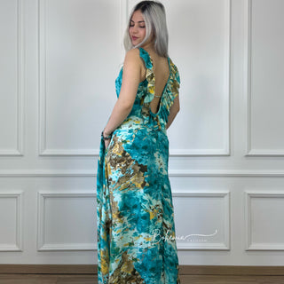 Maxikleid mit Rüschen auf der Rückseite