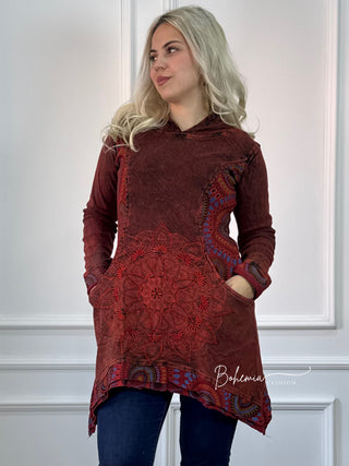 Pulover cu mandale spălat cu piatră