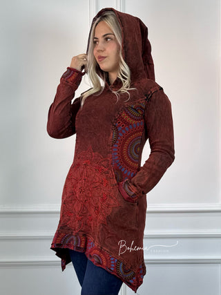 Pulover cu mandale spălat cu piatră