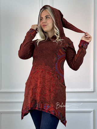 Pulover cu mandale spălat cu piatră