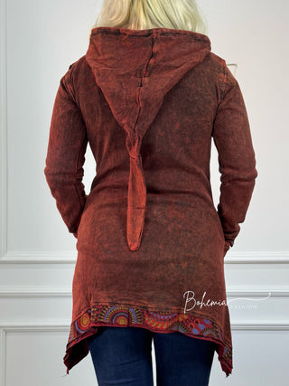 Pulover cu mandale spălat cu piatră