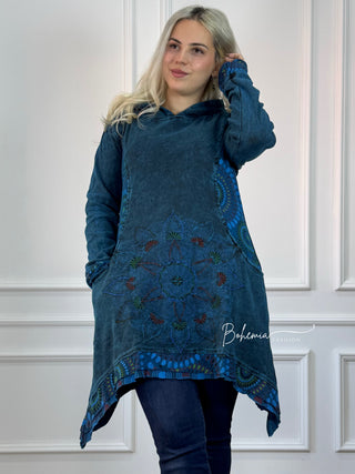 Pulover cu mandale spălat cu piatră