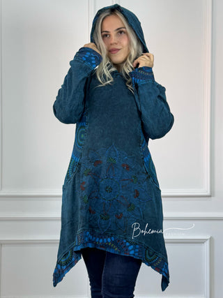 Pulover cu mandale spălat cu piatră