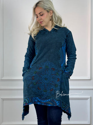 Pulover cu mandale spălat cu piatră