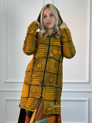 Nepalesische gefütterte lange Strickjacke