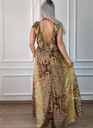 Maxikleid mit Rüschen auf der Rückseite