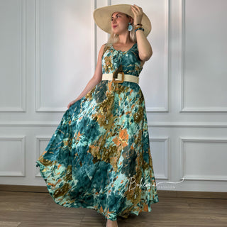 Langes Kleid mit breiten Trägern
