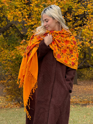 Embroidered floral stole