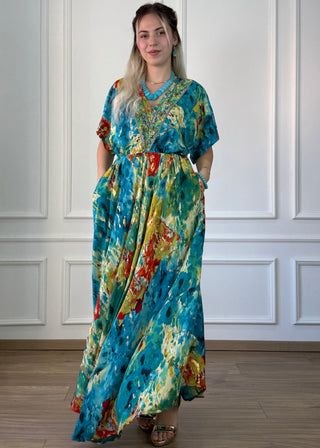 Gumis derekú maxi ruha