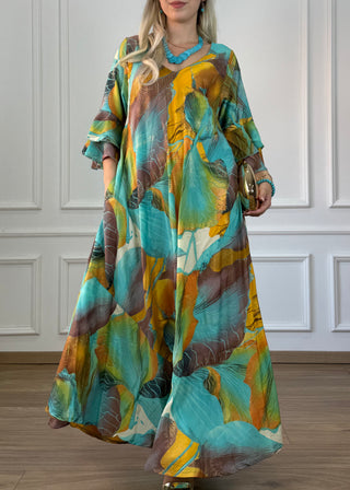 Rochie cu mâneci evazate în formă de A