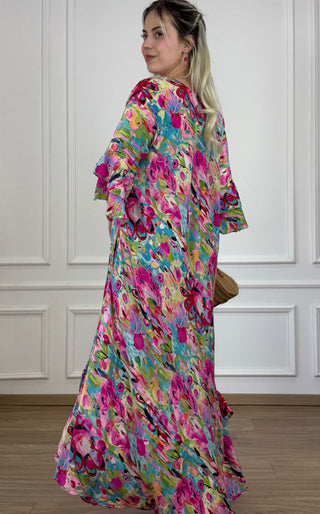 Rochie cu mâneci evazate în formă de A