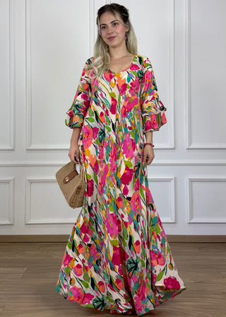 Rochie cu mâneci evazate în formă de A