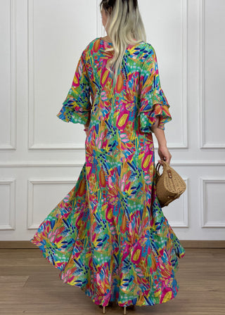 Rochie cu mâneci evazate în formă de A