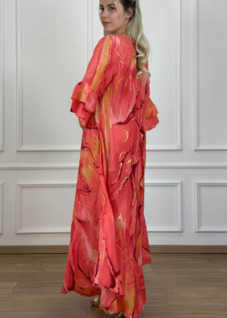 Rochie cu mâneci evazate în formă de A