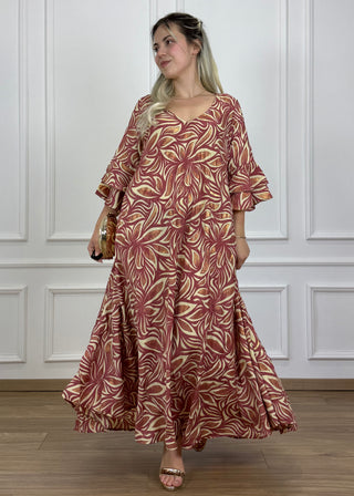 Rochie cu mâneci evazate în formă de A