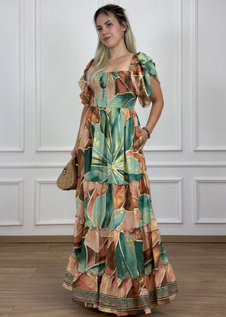 Gumírozott mellrészű maxi ruha