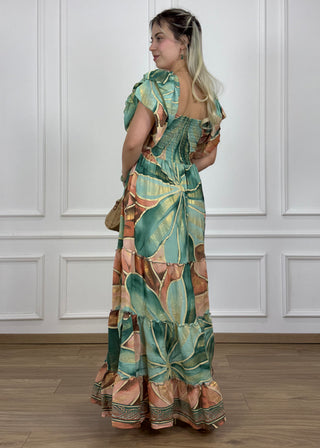 Gumírozott mellrészű maxi ruha