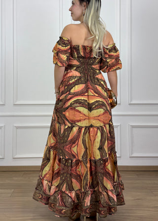 Gumírozott mellrészű maxi ruha