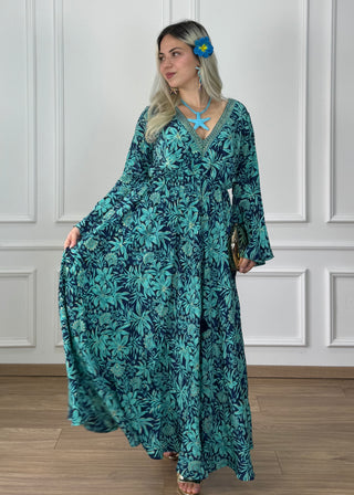 Rochie indiană cu mâneci lungi