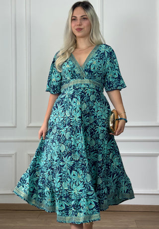 Rochie maxi cu piept încrucișat