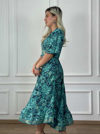 Rochie maxi cu piept încrucișat