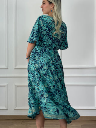 Rochie maxi cu piept încrucișat