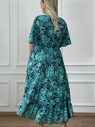 Rochie maxi cu piept încrucișat