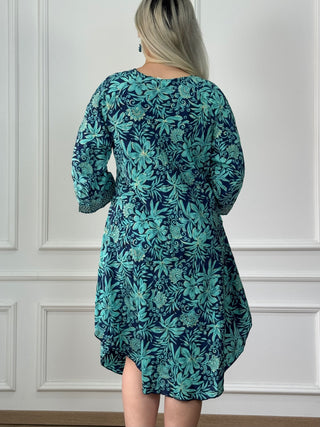 Háromnegyedes ujjú tunika ruha