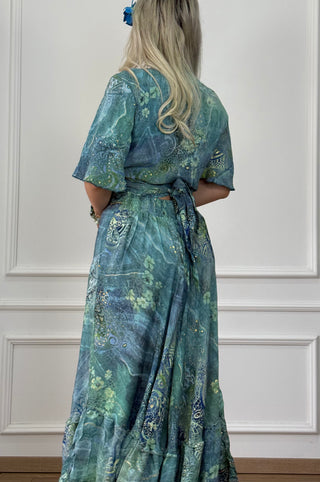 Fustă maxi cu volane