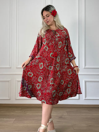 Tunikakleid mit Dreiviertelärmeln