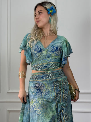 Bluză cu mâneci fluture