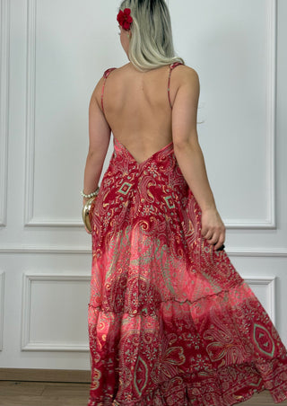 Maxi ruha mély hátkivágással