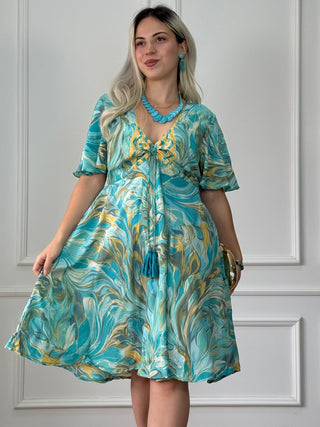 Rochie maxi cu decolteu în formă de inimă