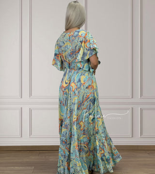 Maxikleid mit gekreuzter Brust
