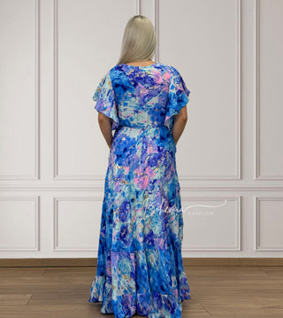 Maxikleid mit gekreuzter Brust