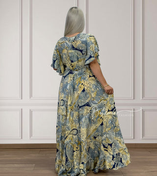 Maxikleid mit gekreuzter Brust