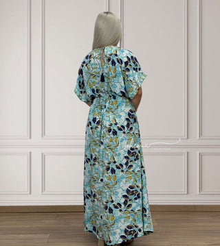 Maxikleid mit geraffter Taille