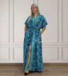 Blau/Dunkelblau mit Blumen