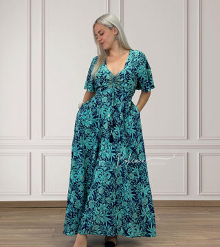Maxikleid mit herzförmigem Ausschnitt