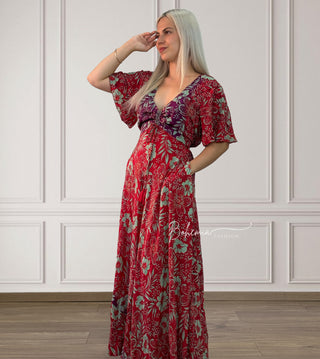 Rochie maxi cu decolteu în formă de inimă